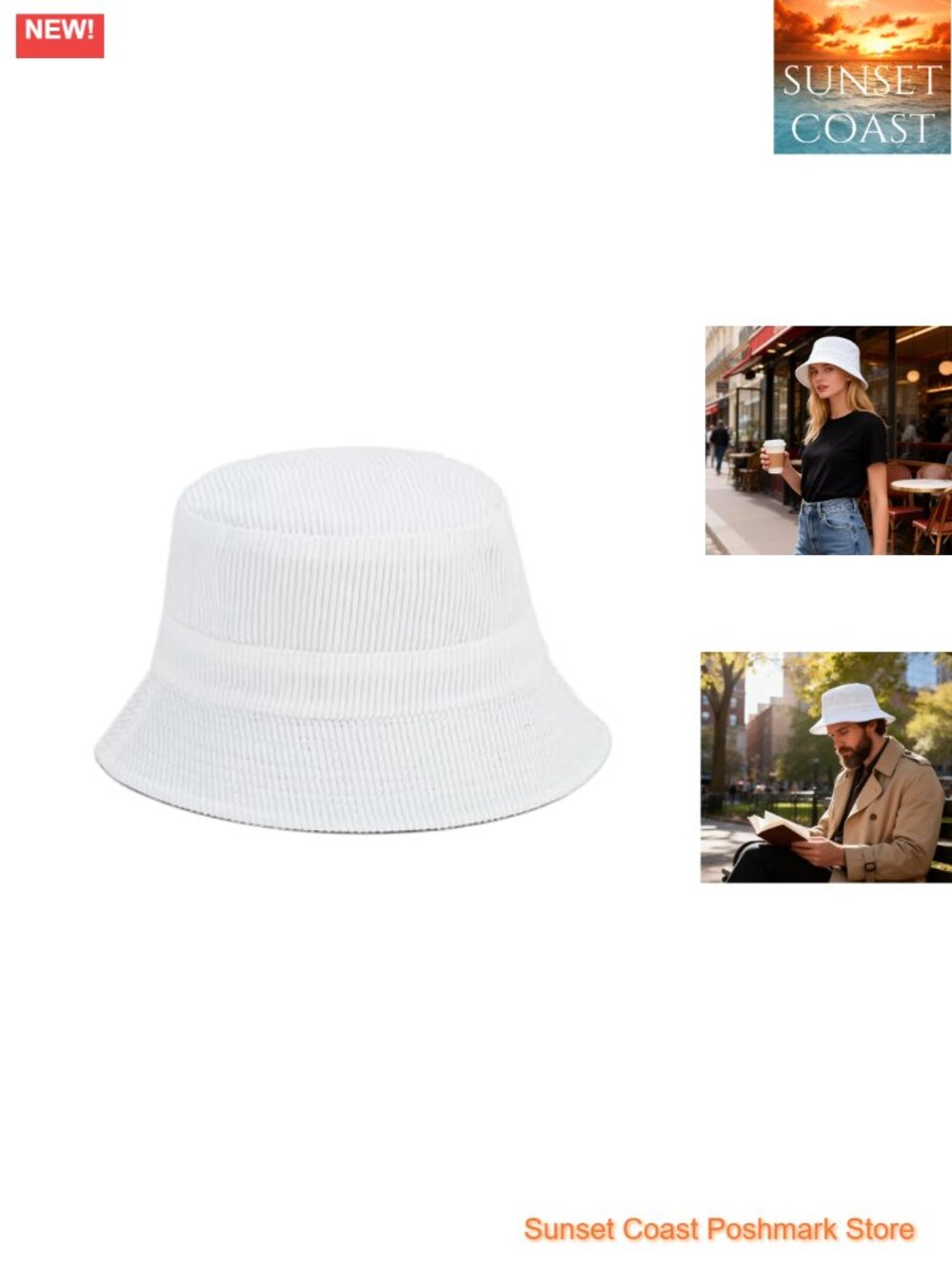 Corduroy Bucket Hat Adjustable Reversible Packable Sun Hat
